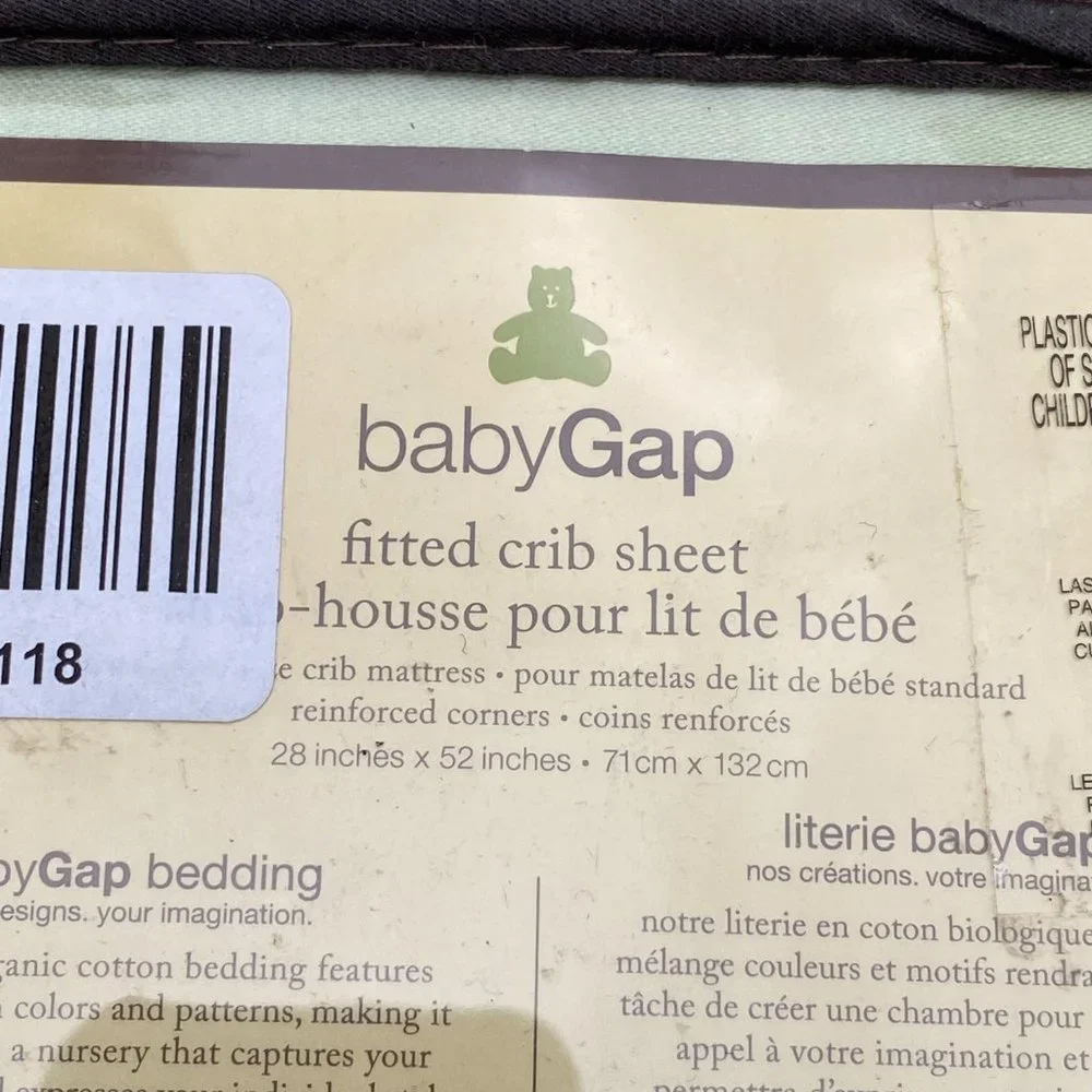 Baby GAP Organic Cotton Green Fitted Crib Sheet